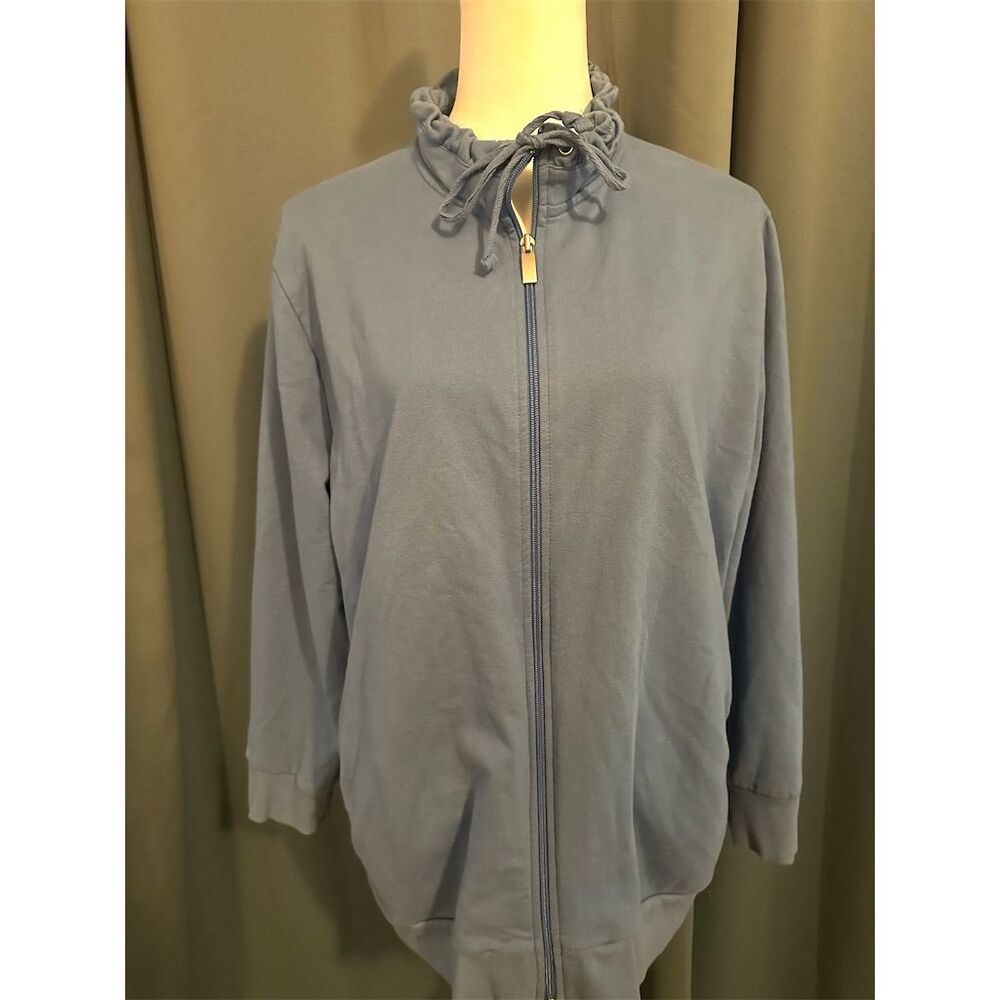 Just My Size Women's Plus Size 16W Blue Full Zip Jacket Casual